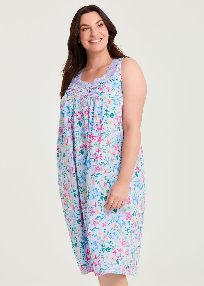 Woven Cotton Lace Blossom Nightie, , hi-res