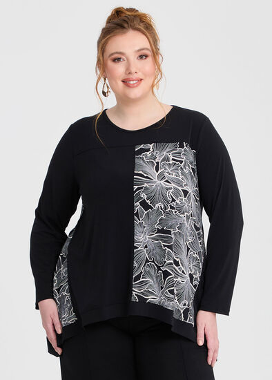 Plus Size Spliced Detail Top