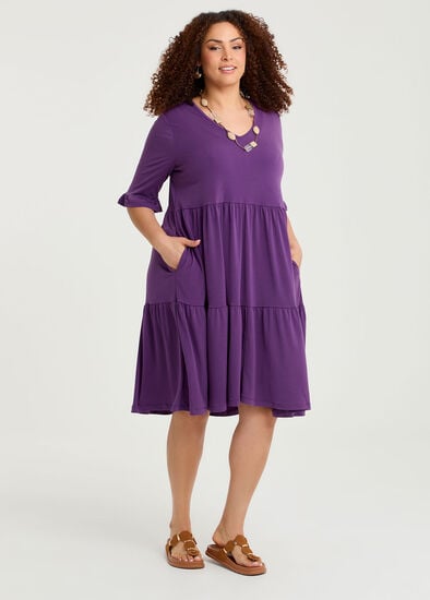 Plus Size Short Sleeve Luna Tier Dress