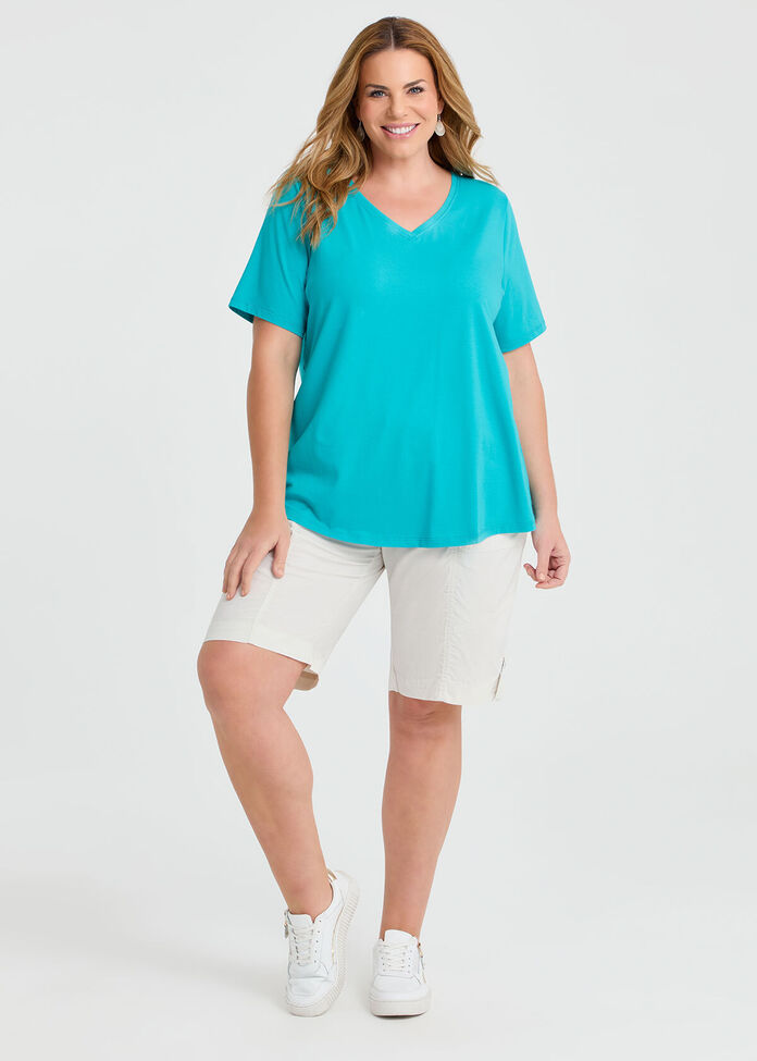 Organic Cotton V-neck T-shirt, , hi-res