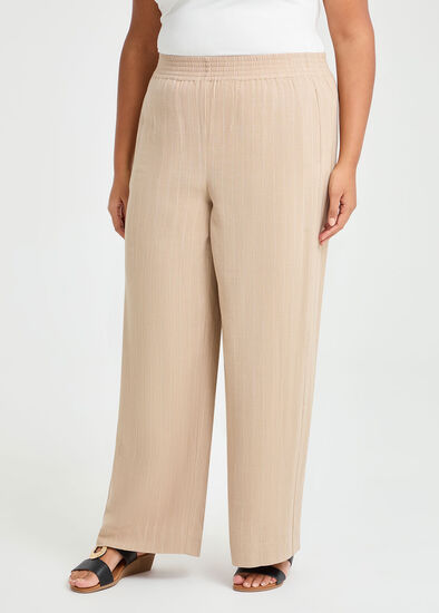 Plus Size Bienne Natural Pinstripe Pant