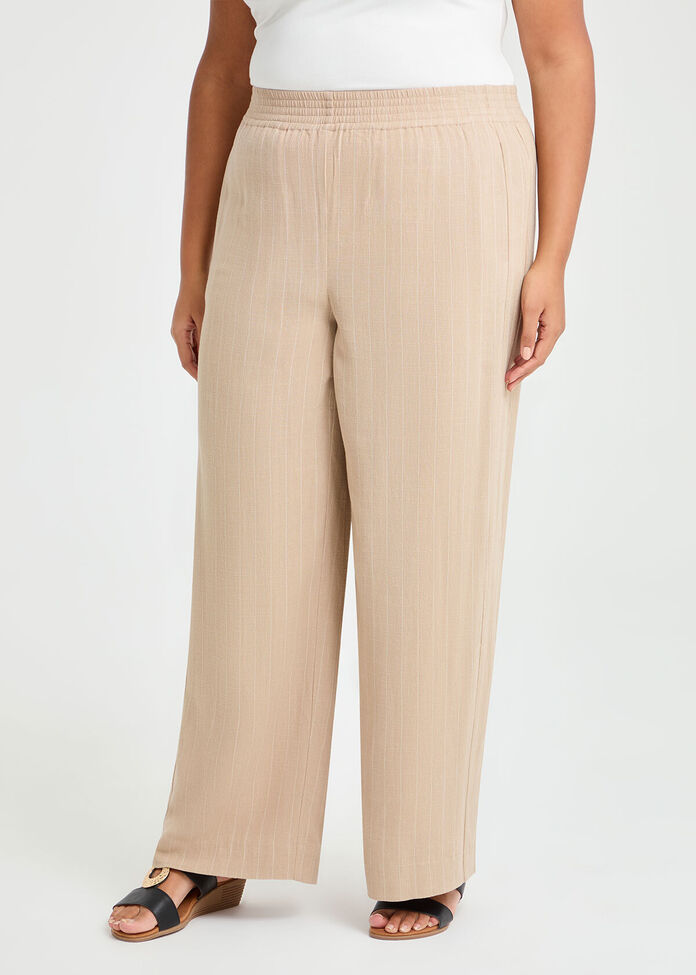 Bienne Natural Pinstripe Pant, , hi-res