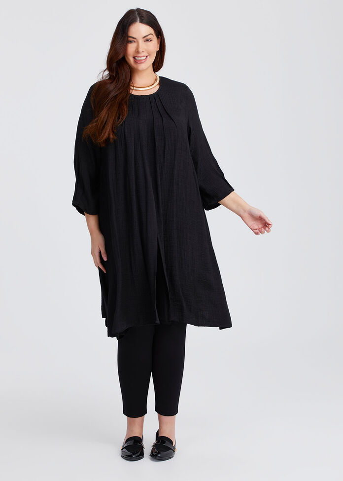 Amber Crinkle Split Front Tunic, , hi-res