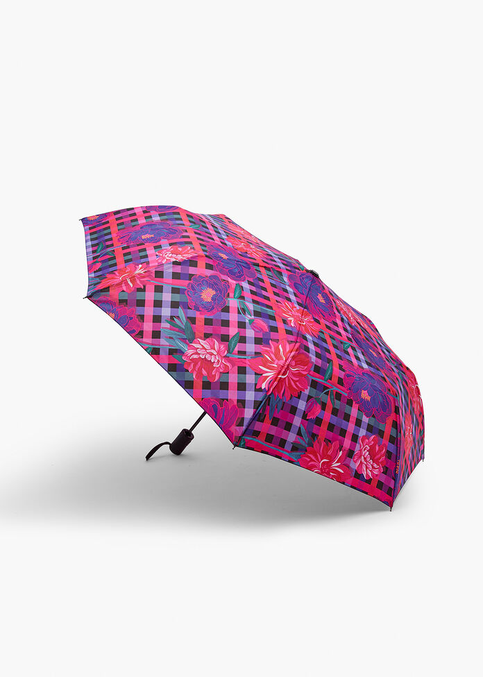Gingham Floral Umbrella, , hi-res