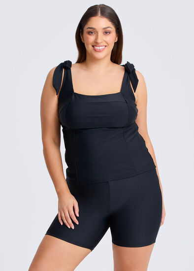 Plus Size Seam Detail Slim Line Tanikini