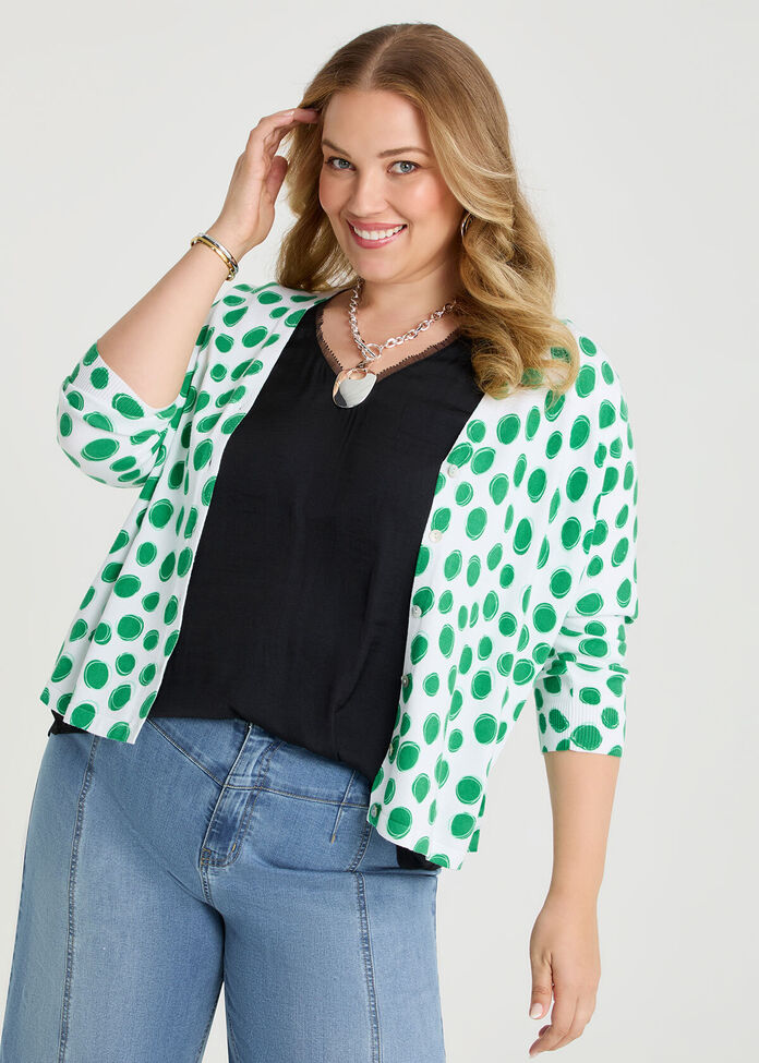 Pebble Spot Natural Cardigan, , hi-res