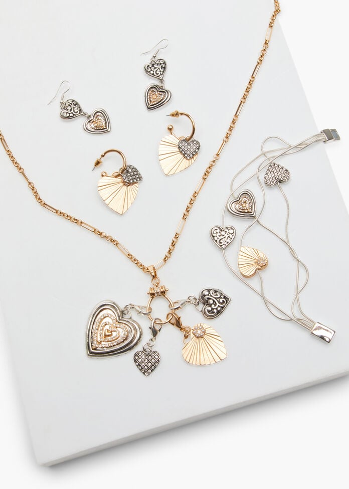 Heart Charm Play Earrings, , hi-res