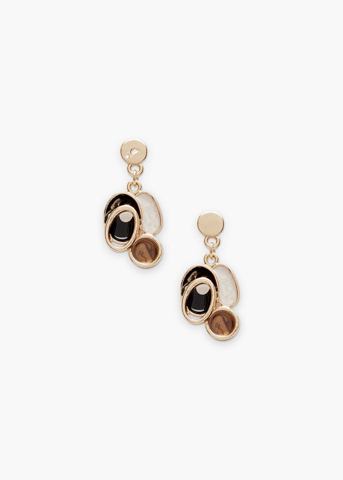 Enamel Abstract Earrings, , hi-res