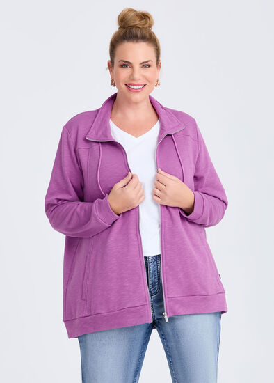 Plus Size Funnel Neck Active Jacket
