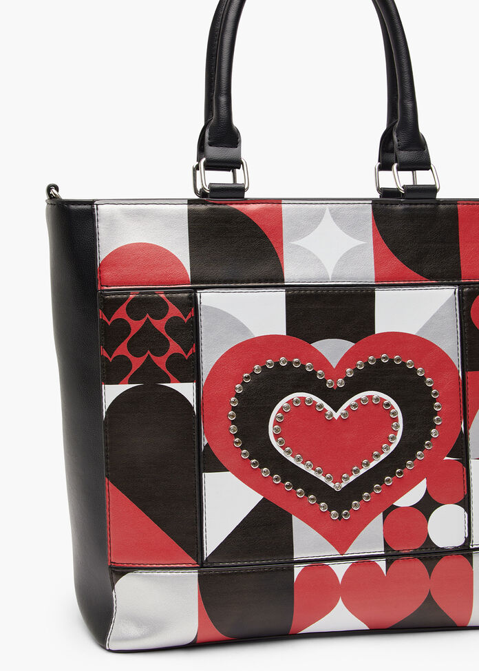Graphic Heart Shoulder Bag, , hi-res