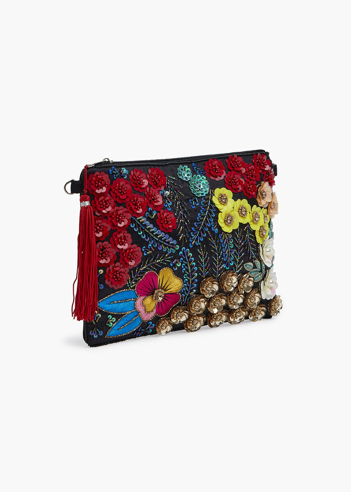 Accessorize London Clutches : Buy Accessorize London Womens Multi Dany  Sequin Beaded Floral Clutch Bag Online