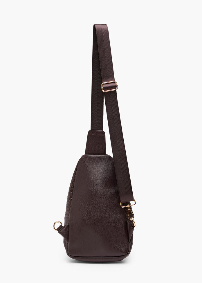 Crossbody Sling Bag, CHOCOLATE, hi-res