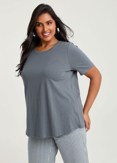 Plus Size Organic Cotton Crew Neck T-shirt