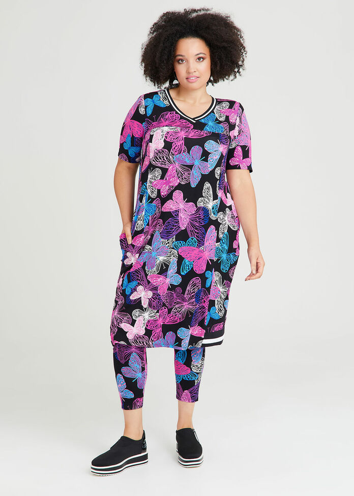Shop Plus Size Natural Flutter Dress in Multi | Taking Shape AU