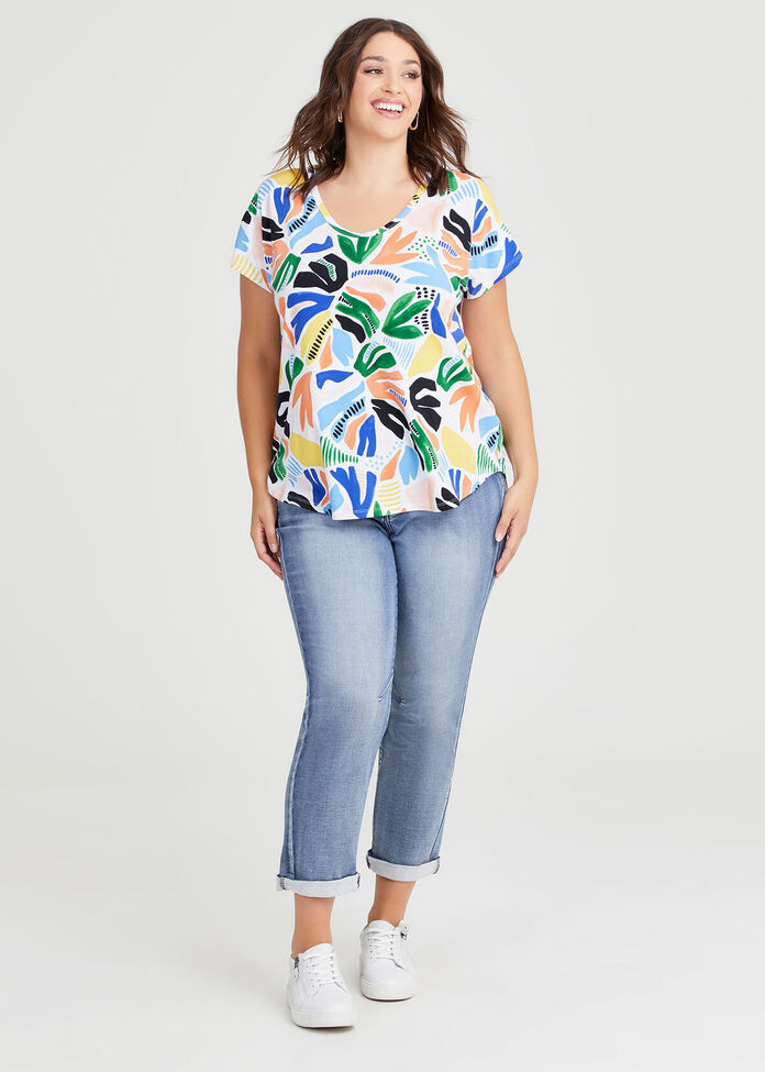 Cotton Multi Leaf T-Shirt, , hi-res