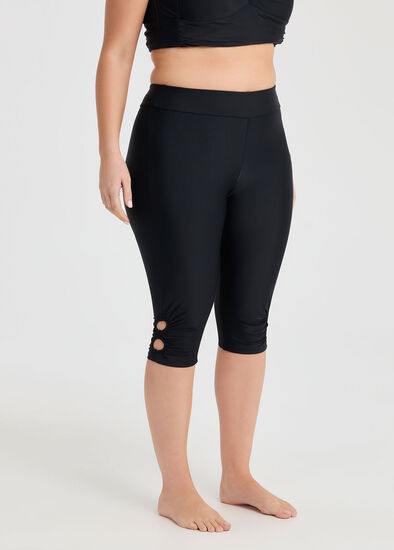 Plus Size Keyhole Capri Swim Legging