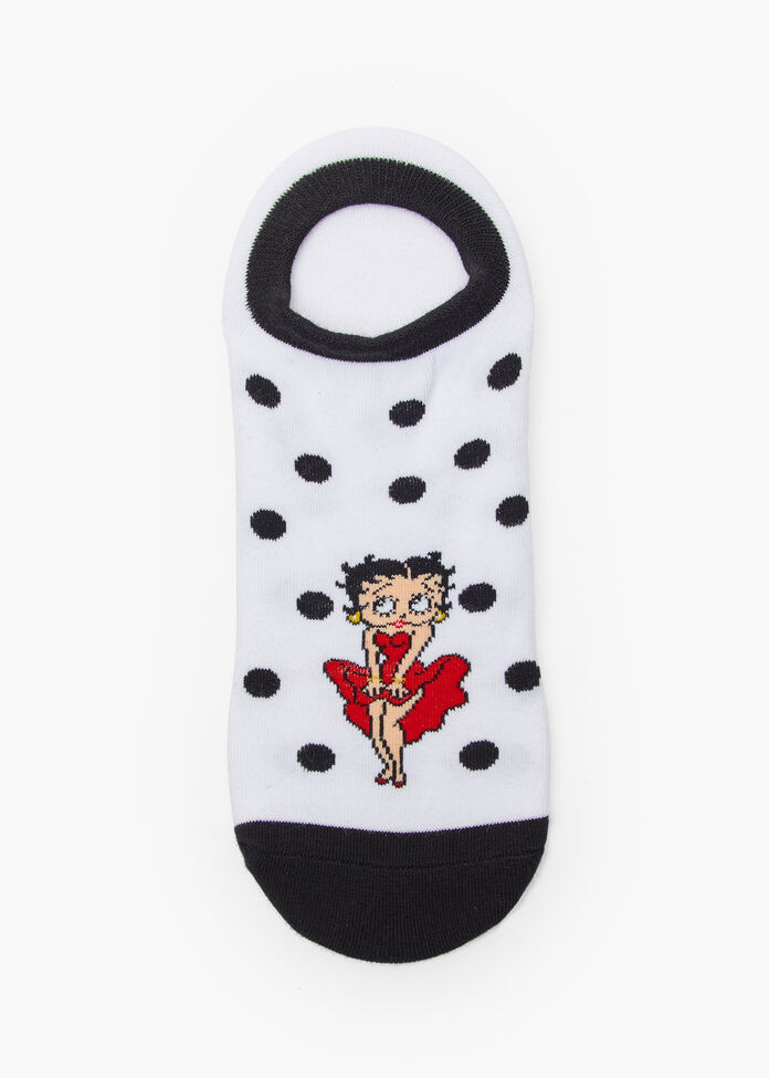3Pk Betty Boop Cotton Ankle Socks, , hi-res