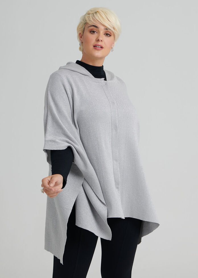 Hooded Sparkle Poncho, , hi-res