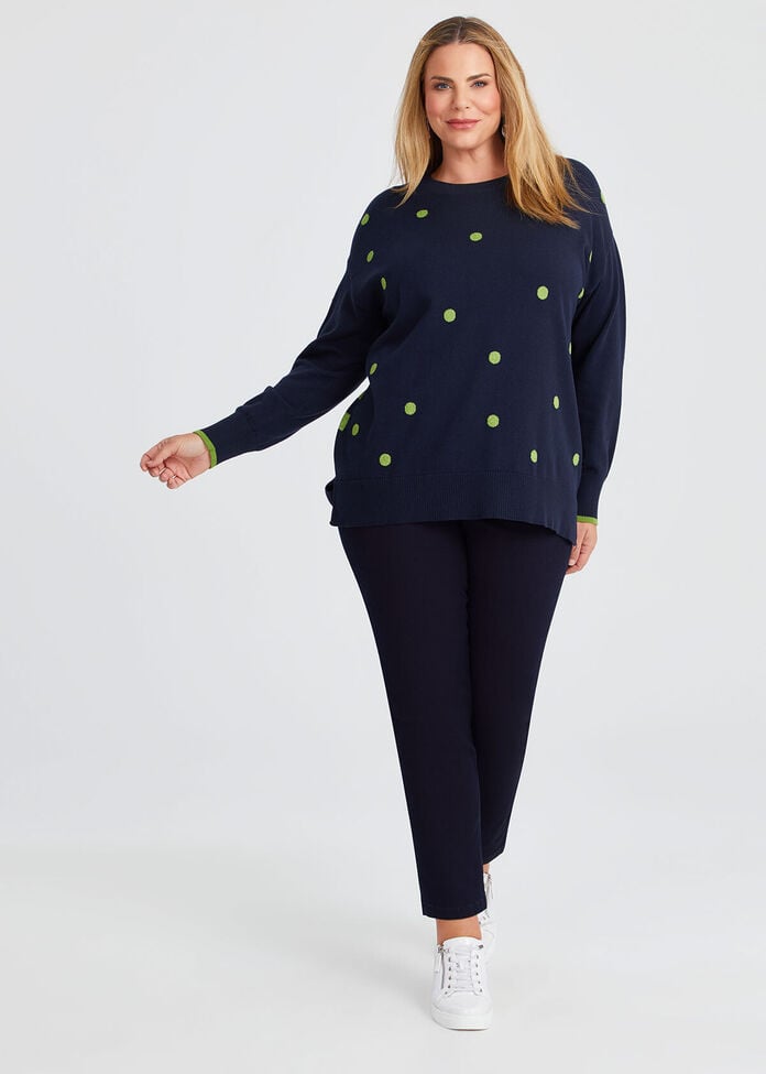 Cotton Spots & Stripes Jumper, , hi-res