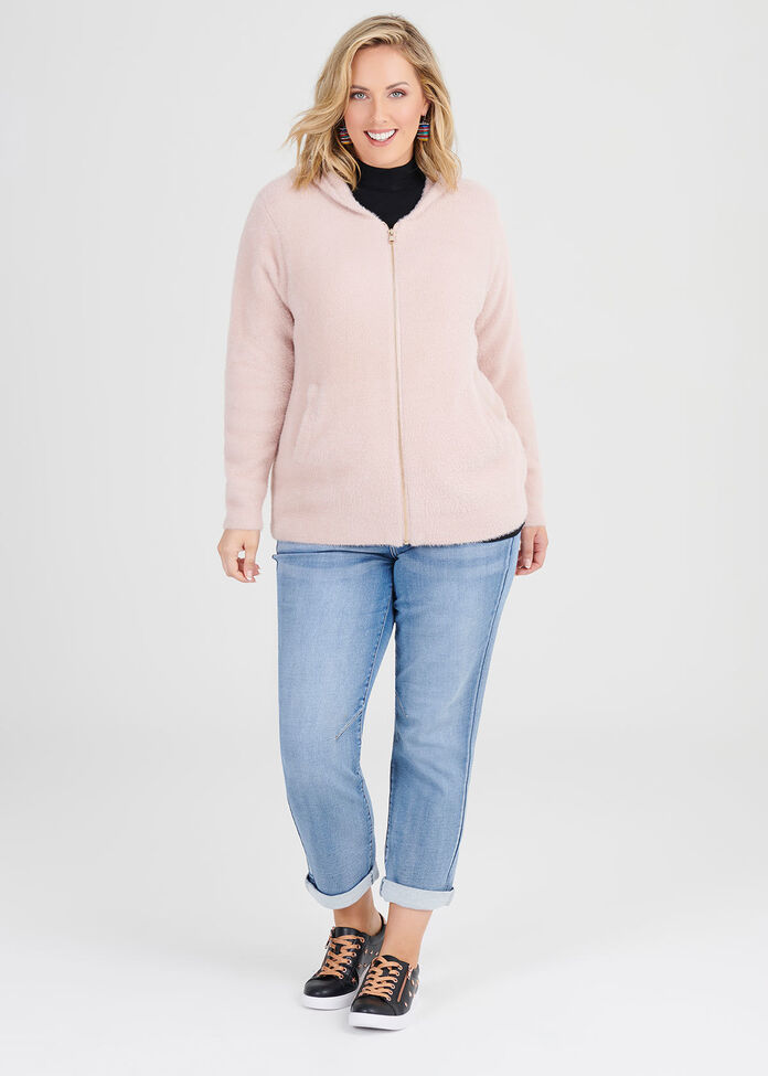 Shop Plus Size Plush Zip Hoodie in Pink | Taking Shape AU