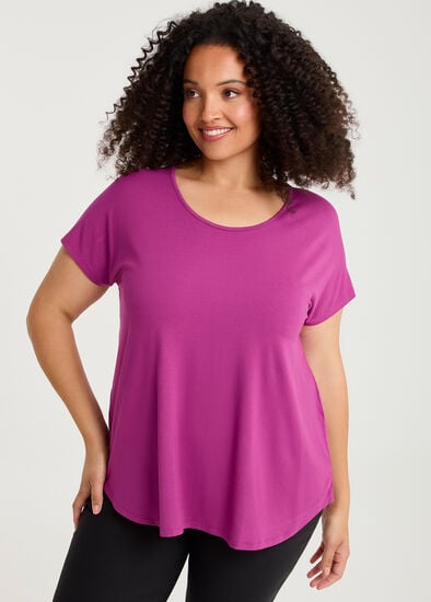 Plus Size Natural Round Neck Everyday T-shirt