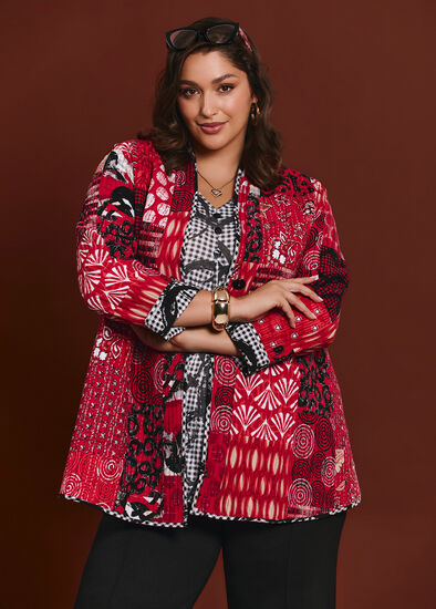 Plus Size Reversible Quilt Natural Jacket