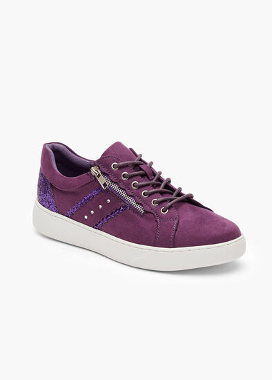 Plus Size Glitter Side Zip Sneaker