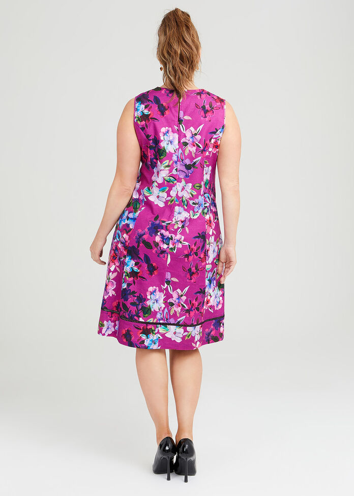 Shop Plus Size Pansy Linen Shift Dress in Multi | Sizes 12-30 | Taking ...
