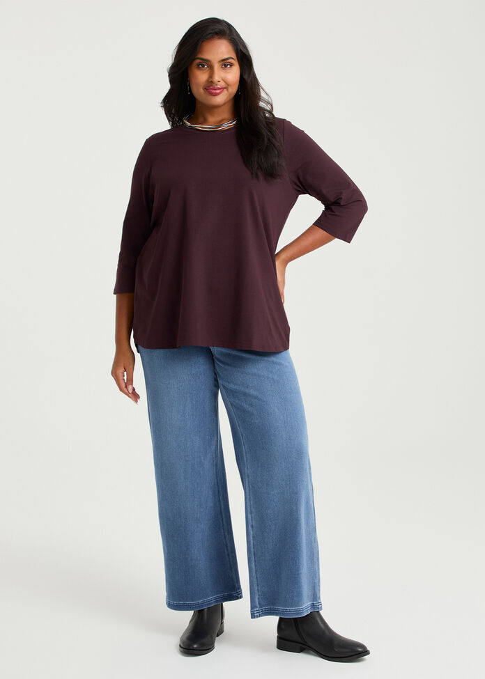 Good Earth Australian Cotton 3/4 T-Shirt, , hi-res