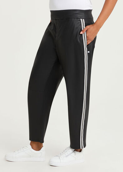 Plus Size Coated Stripe Barrel Jean