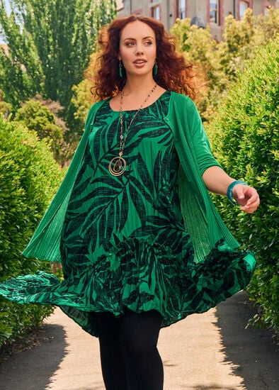 Plus Size Plisse Knit Natural Cardigan