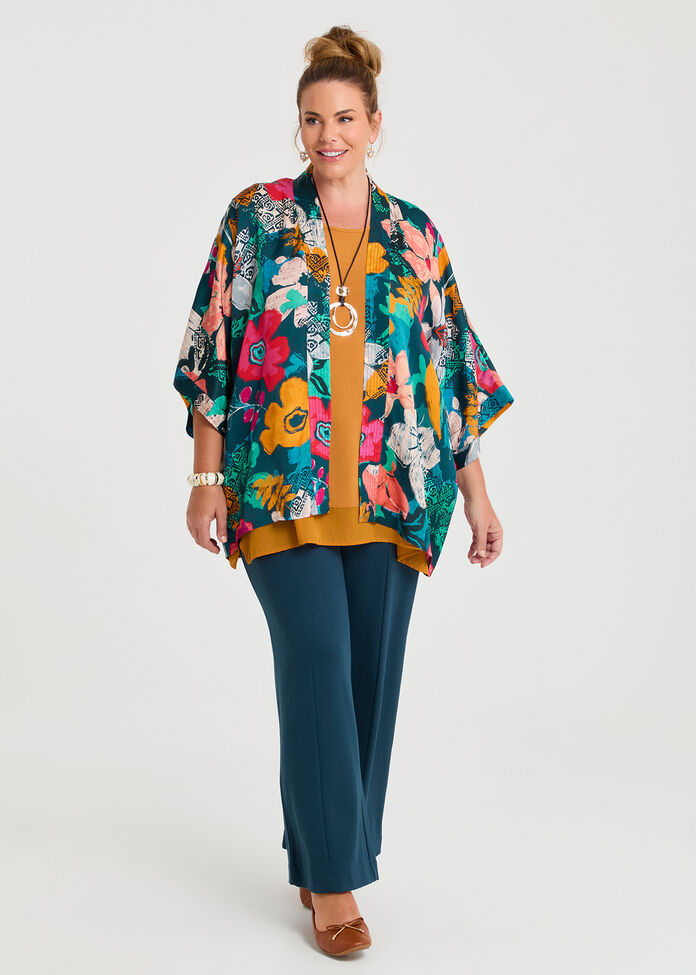 Natural Lily Bloom Kimono, , hi-res