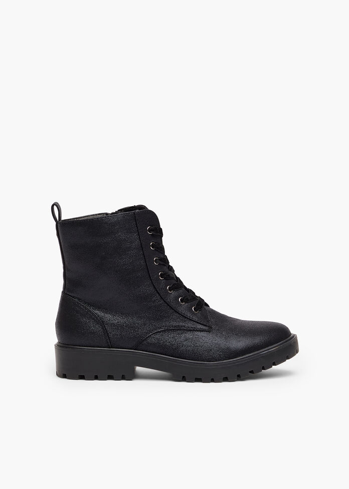 Sparkly Lace Up Boot, BLACK, hi-res