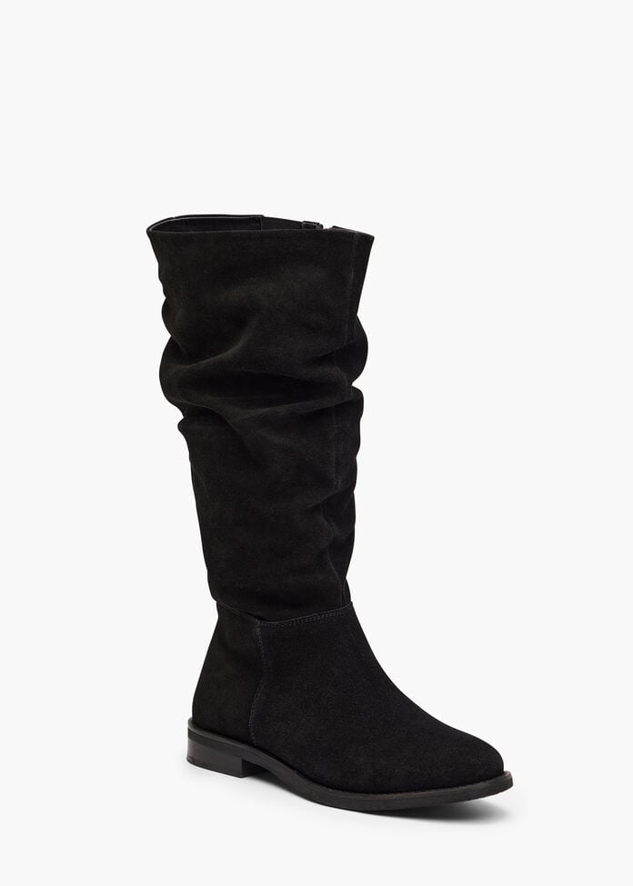 Suede Leather Knee Boot, , hi-res