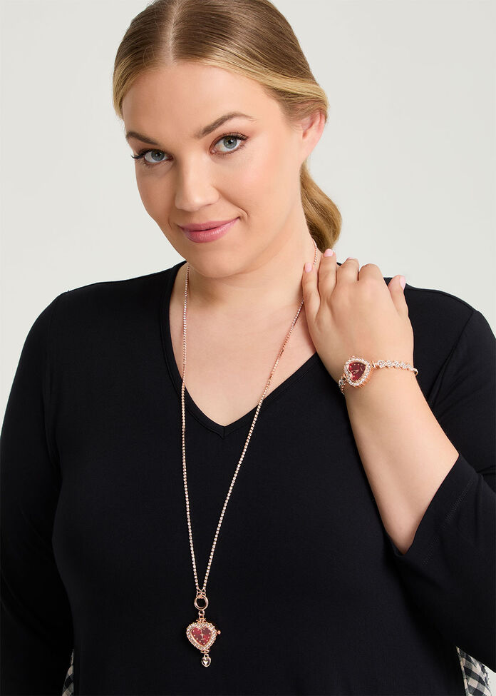 Red Watch Heart Bracelet, , hi-res