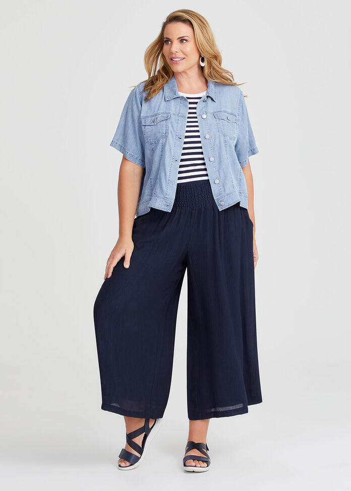 Chambray Short Sleeve Jacket, , hi-res
