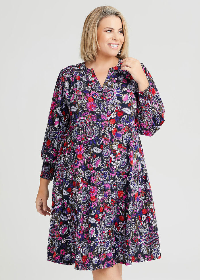 Shop Plus Size Natural Paisley Floral Dress in Multi | Taking Shape AU