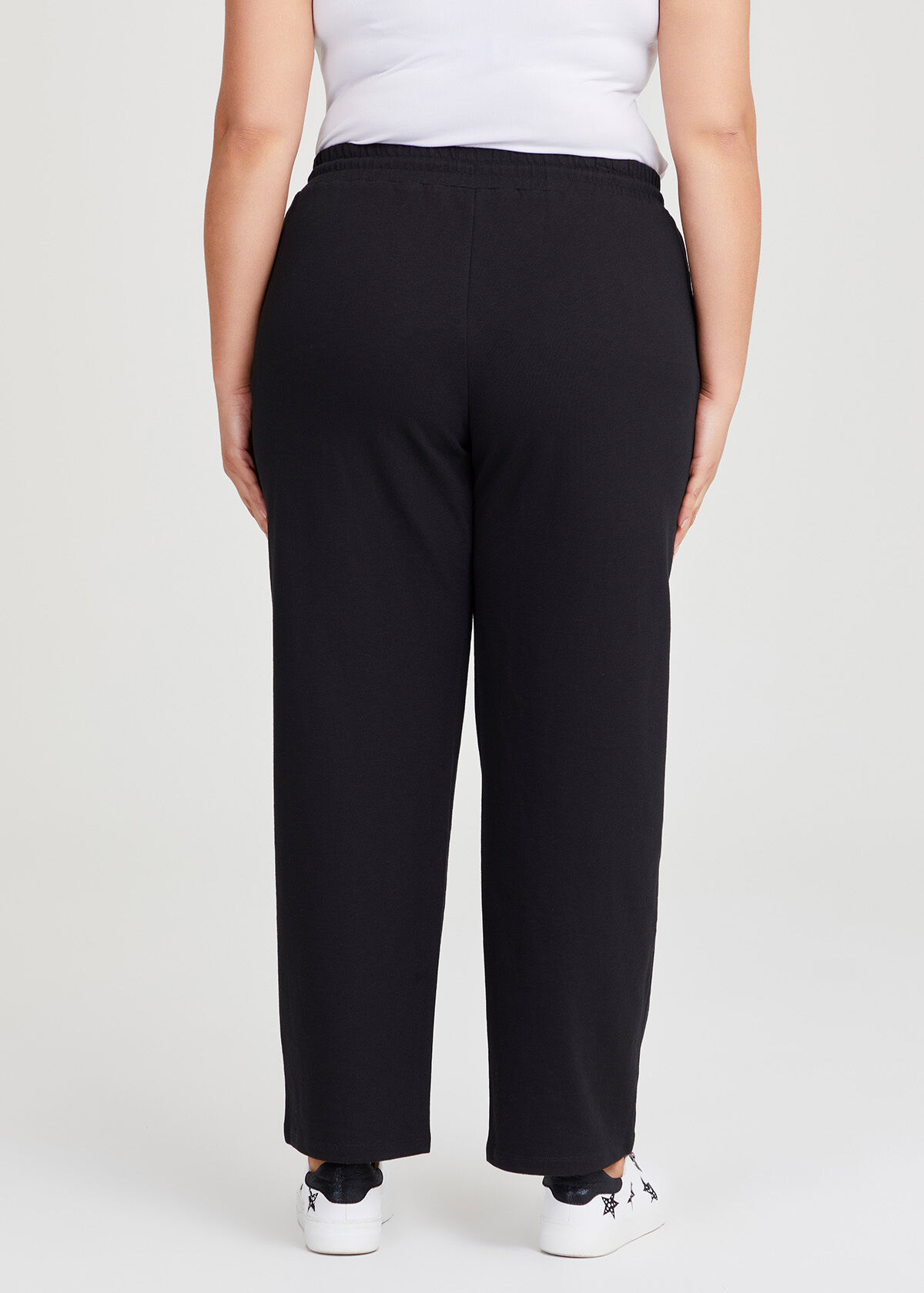 Shop Plus Size Straight Leg Lounge Pant in Black Taking Shape UK