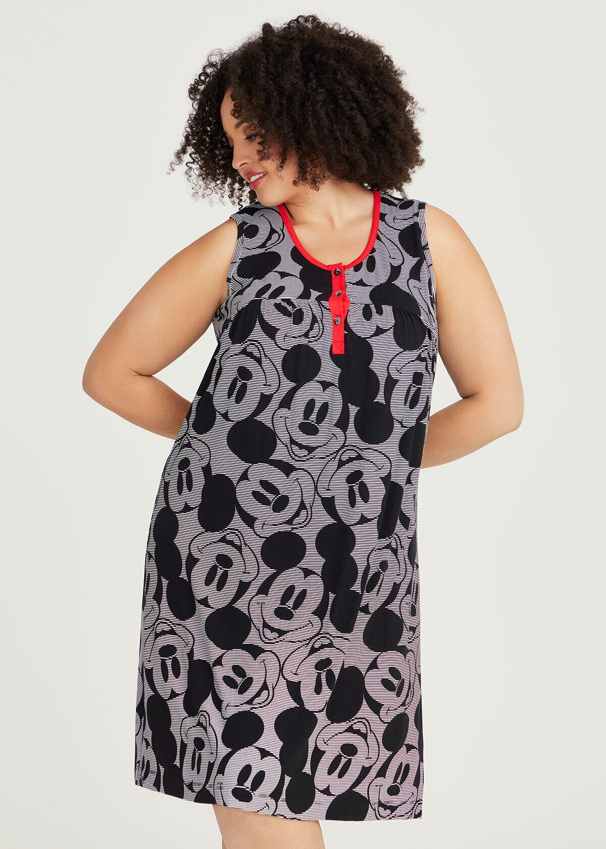 Shop Plus Size Mickey Mouse Stripe Nightie in Multi Taking Shape FR