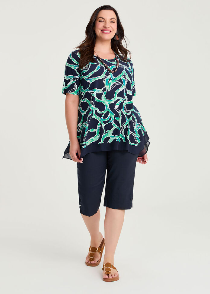 Chiffon Hem Trim Luna Top, , hi-res