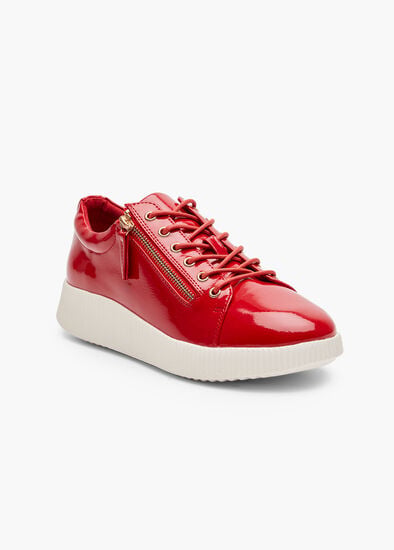 Plus Size Patent Wedge Sneaker