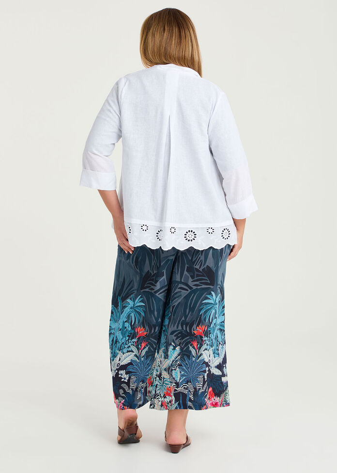 Shop Plus Size Linen Alexa Broderie Jacket, White | Taking Shape AU