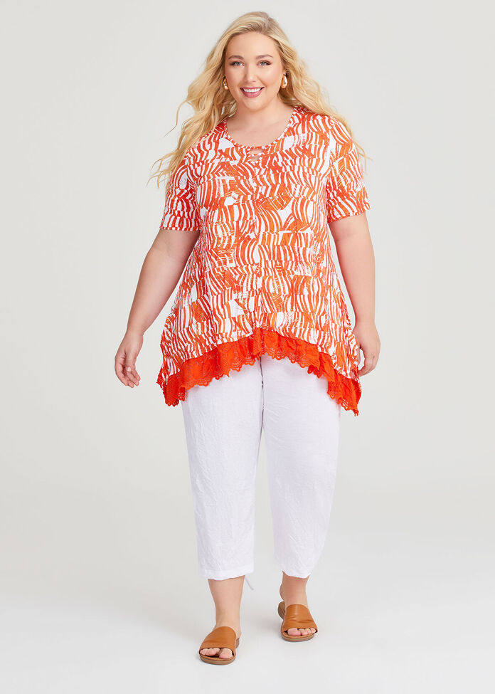 Rina Lace Hem Bamboo Crush Tunic, , hi-res
