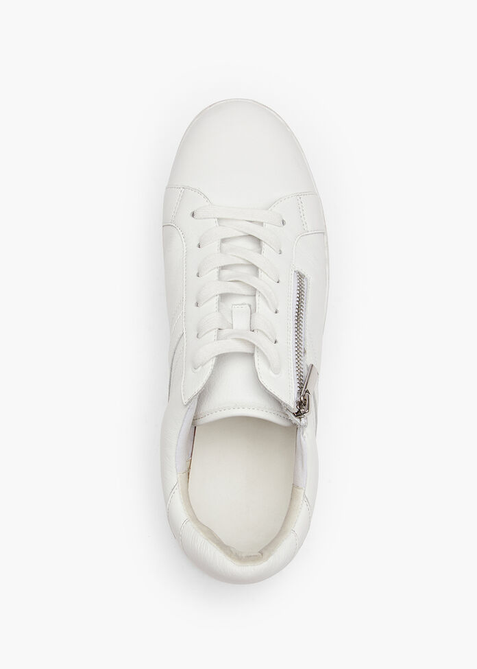 Orthotic Leather Zip Sneaker, , hi-res