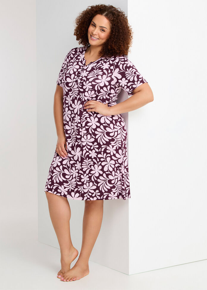 Bamboo Fleur Print Nightie, , hi-res