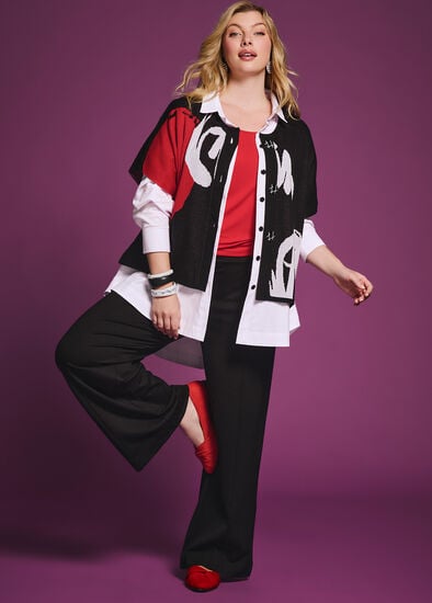 Plus Size Jacquard Knit Cotton Cardigan