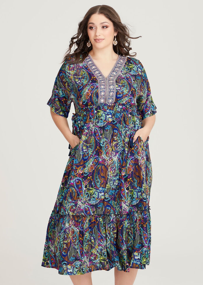Shop Plus Size Natural Azure Maxi Dress in Multi | Sizes 12-30 | Taking ...