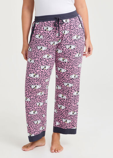 Plus Size Peanuts Sleepy Animal Pj Pant