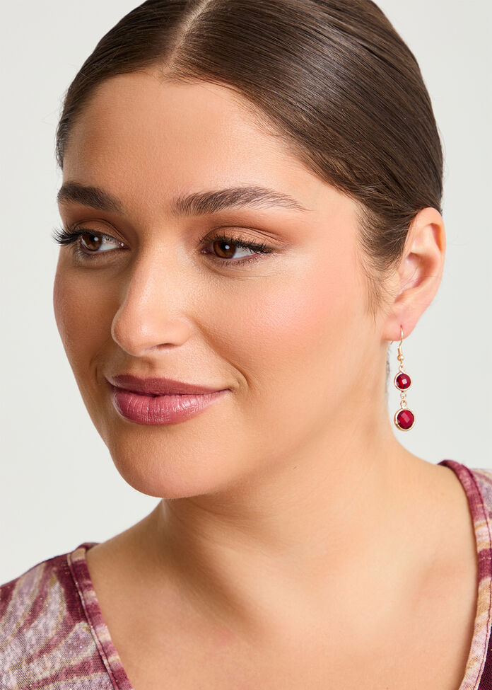 Double Drop Crystal Earrings, , hi-res