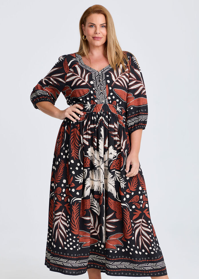 Natural Palmy Days Maxi Dress, , hi-res